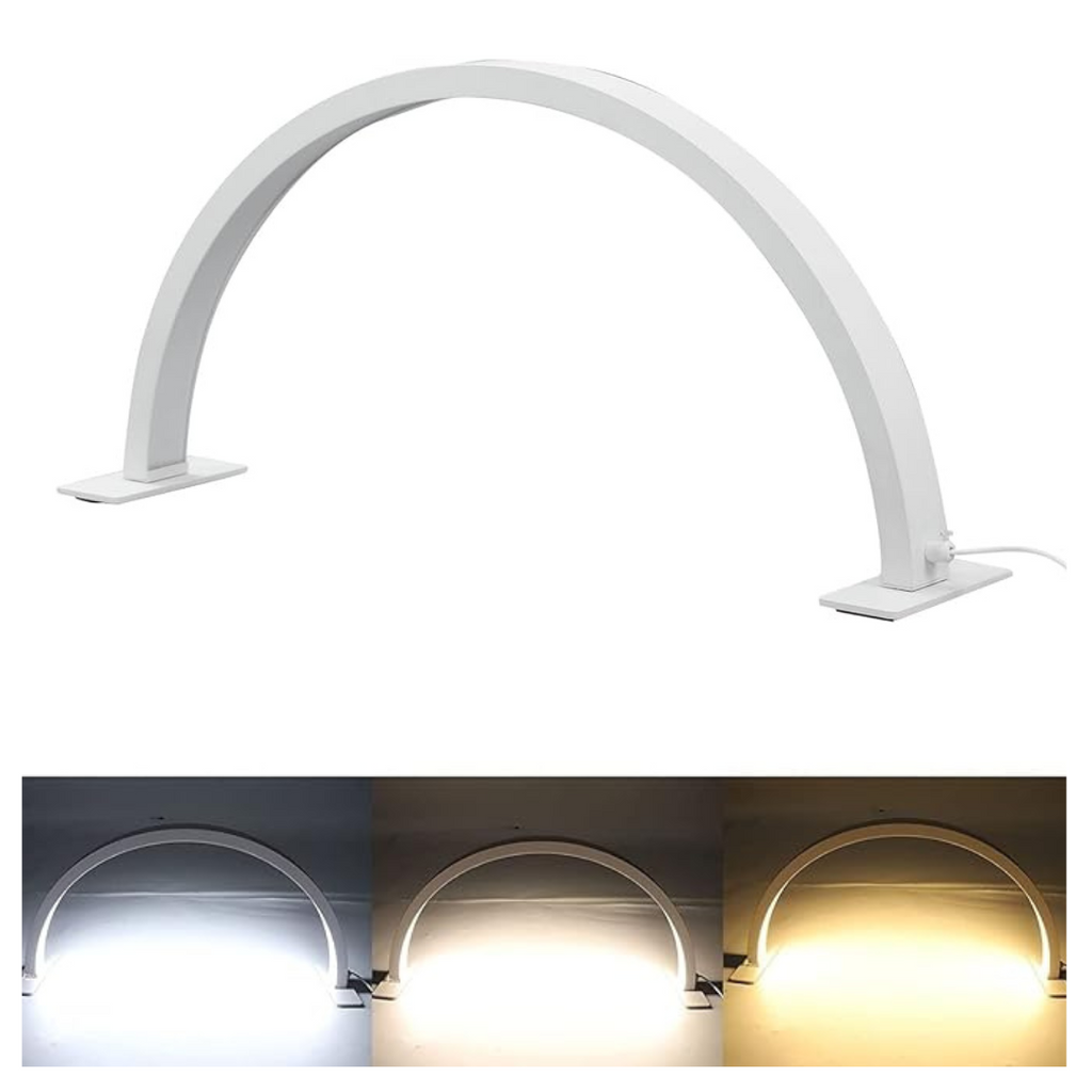 Lampara de Escritorio de Luz Led Media Luna (Arco) 3 tonos, Blanca 72 cms