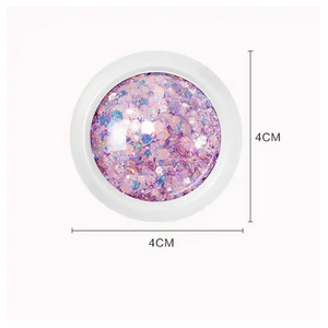 Decoración Para Uñas y Maquillaje Evolution Glitter Flake Hojuelas c/8 Piezas