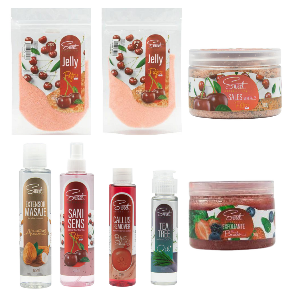 Kit Pedicura Pro con Tina Jelly, Crema, Sales, Exfoliante, limas y mas. 20 Piezas