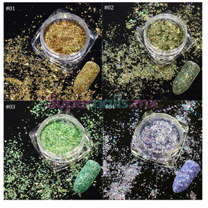 Efecto Sirena Brillo Laser 12 Piezas