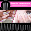 Tips Coffin Curva C XL Caja con 500 piezas Cristal