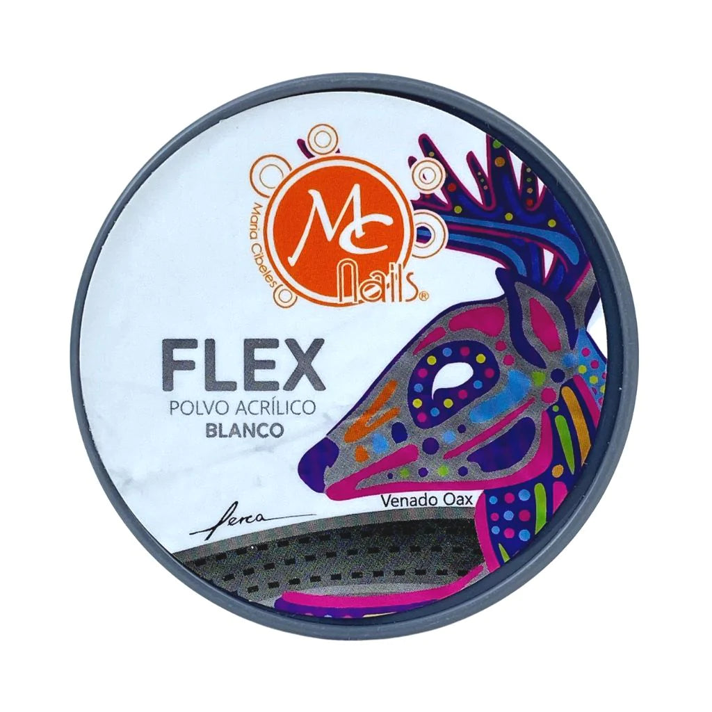 Polvo Acrílico Flex para uñas MC Nails Blanco 2 onzas