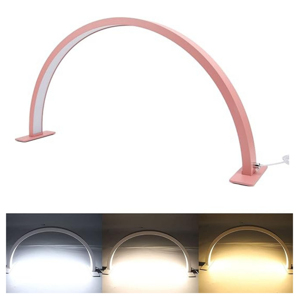 Lampara de Escritorio de Luz Led Media Luna (Arco) 3 tonos, Rosa 72 cms