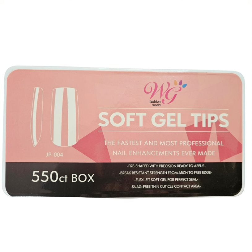 Tips para Soft Gel forma Cuadrada Caja con 550 piezas press on Manicure