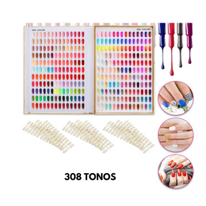 Libro Muestrario De Uñas 308 tonos con 360 Tips De Muestra Incluidos