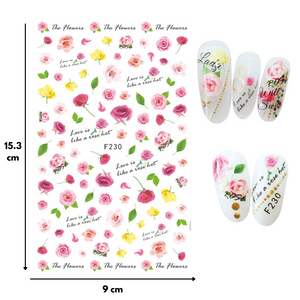 Sticker Flores 1 Pieza 5 Modelos Diferentes a Escoger