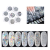 Decoración Confeti y Polvo Para Uñas Mixto Plata con 8 Piezas