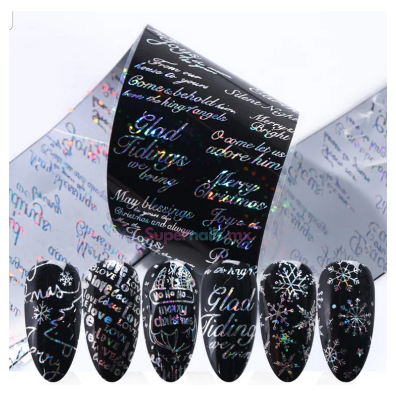 Foil Navideño Negro con 10 Pzs.