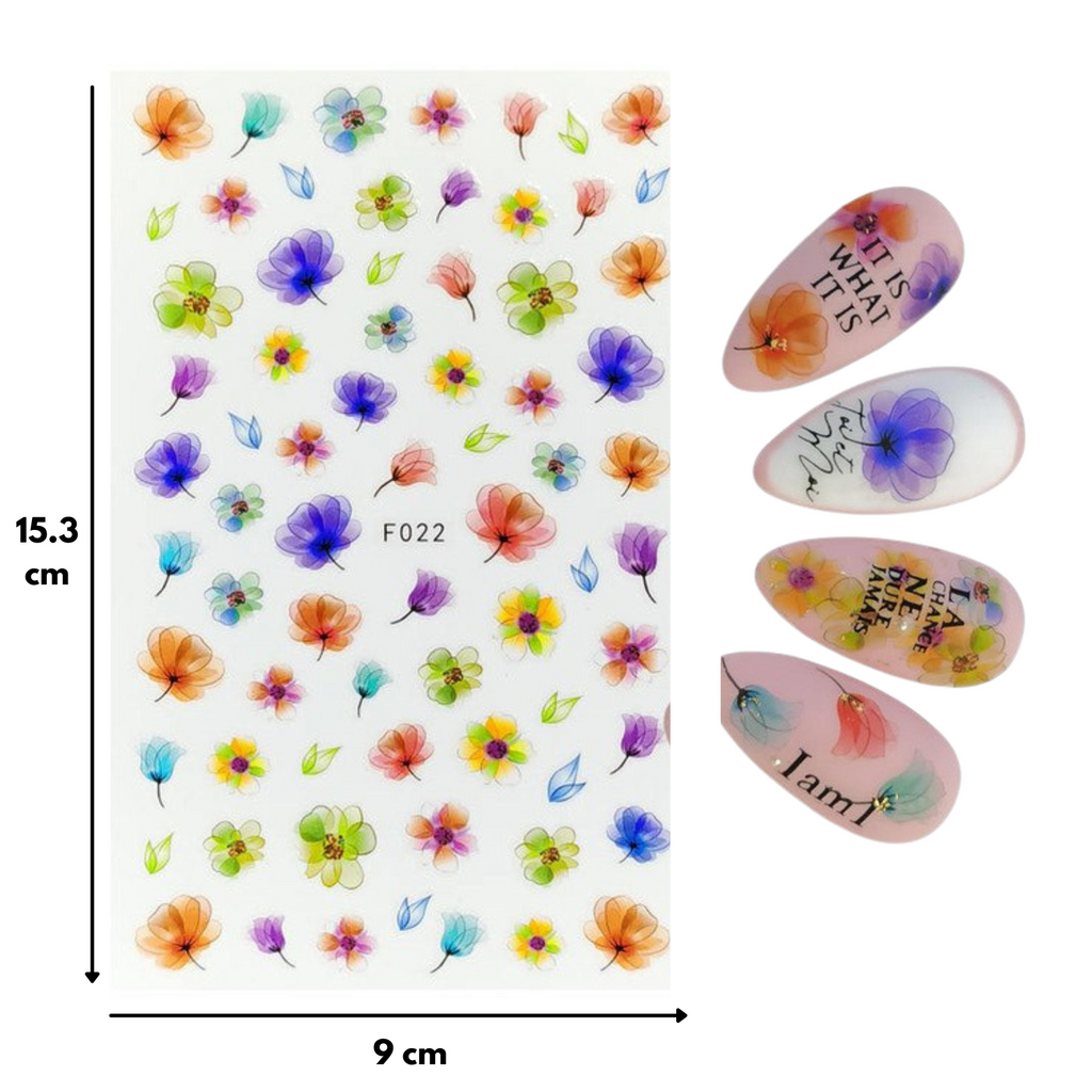 Sticker Flores 1 Pieza 5 Modelos Diferentes a Escoger