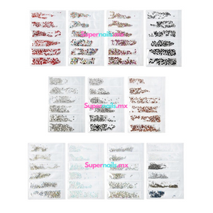 Cristales Ab Para Uñas Cartera C/6 Medidas De Ss03 A Ss10 Tonos a escoger