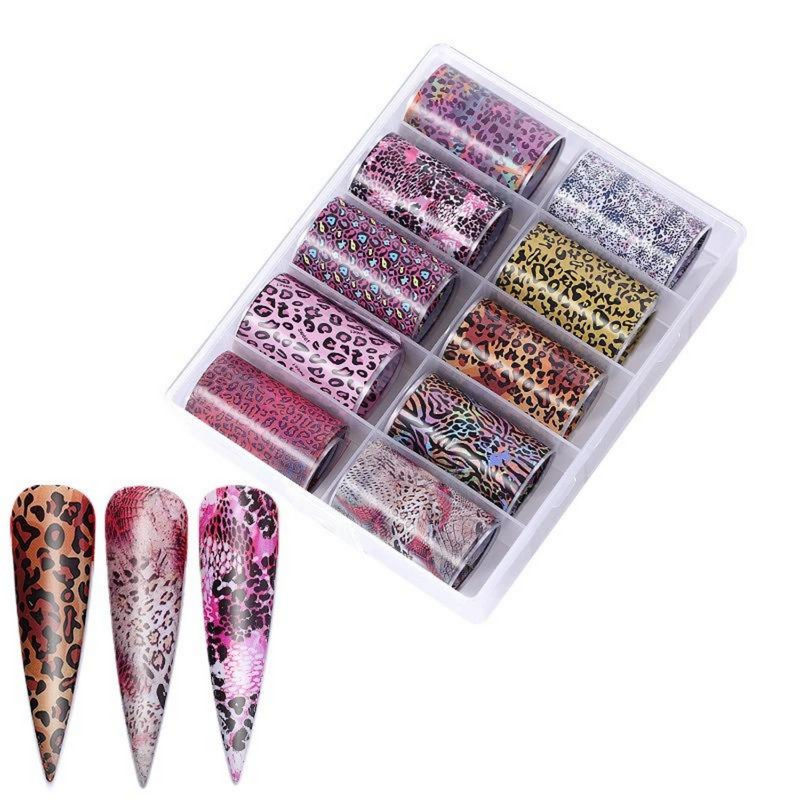 Foil para Decoracion de Uñas Caja de 10pzs Escoge tu Diseño