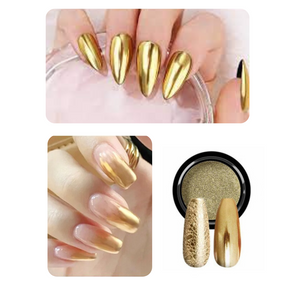 Decoración Efecto Espejo Gold con 6 Piezas