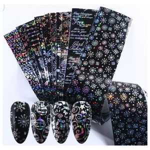 Foil Navideño Negro con 10 Pzs.