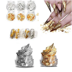 Hoja de Oro y Plata Para Decoración de Uñas