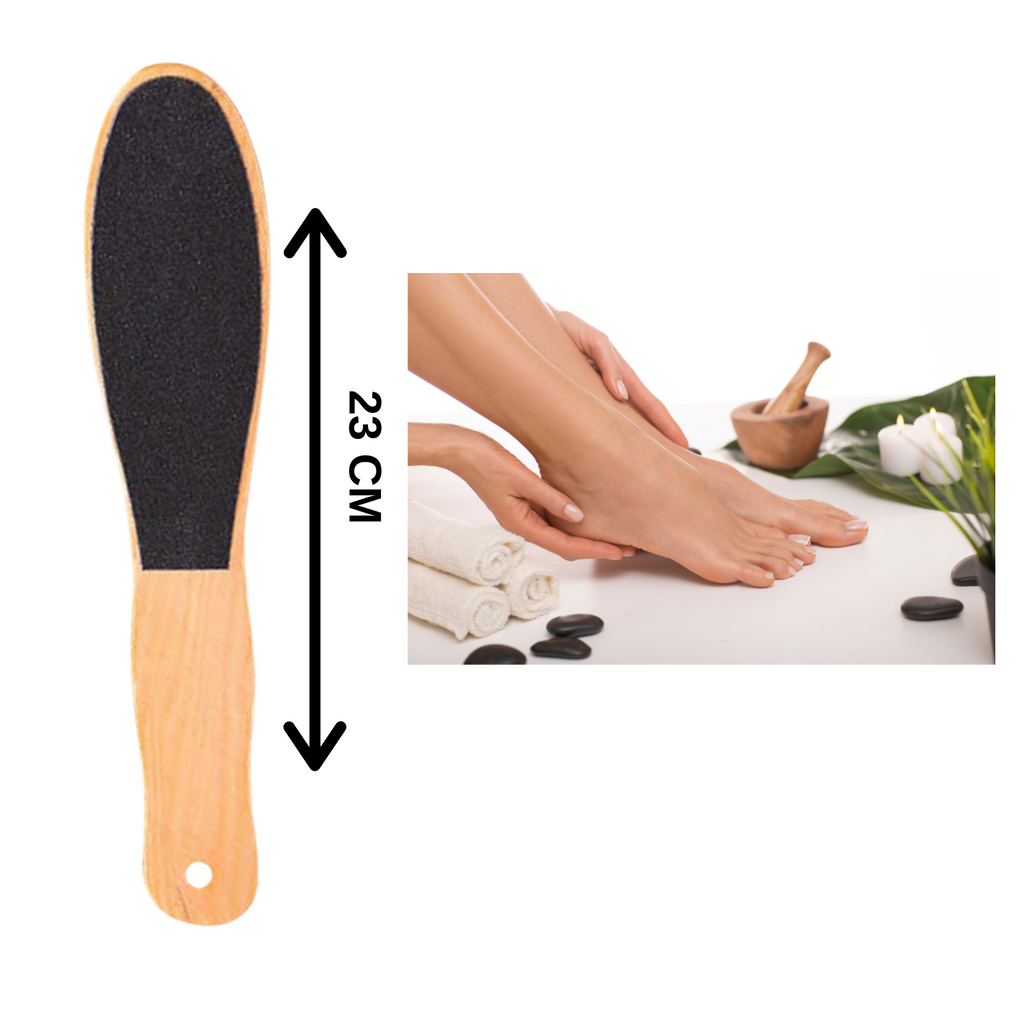 Lima de Pie de Madera para Pedicura y Spa Doble Cara