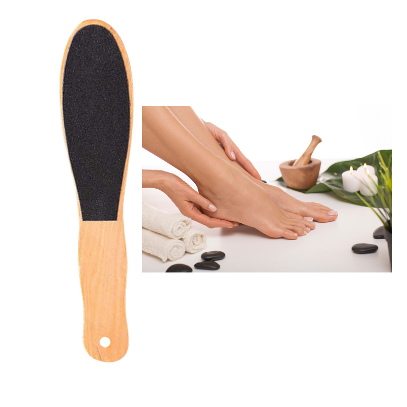 Lima de Pie de Madera para Pedicura y Spa Doble Cara