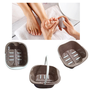 Tina Para Pedicure con 6 Rodillos Color Café