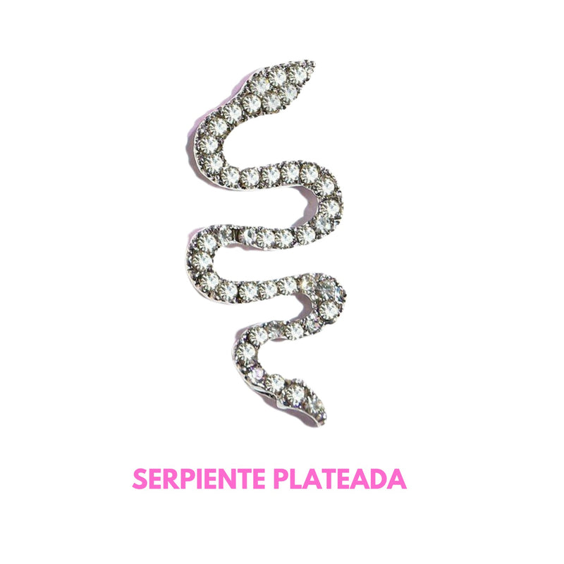 Decoración Uñas Serpiente Metal Dorado, Plata O Golden Rose