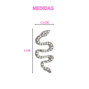 Decoración Uñas Serpiente Metal Dorado, Plata O Golden Rose