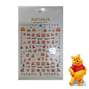Calcomanias Stickers para Uñas Pooh 1 Pieza 2 Modelos a Escoger